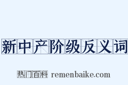 新中产阶级反义词是什么意思的图片